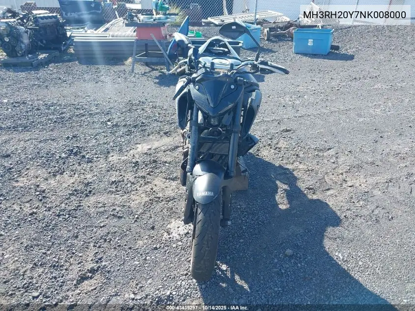2022 Yamaha Mt-03 VIN: MH3RH20Y7NK008000 Lot: 43439297