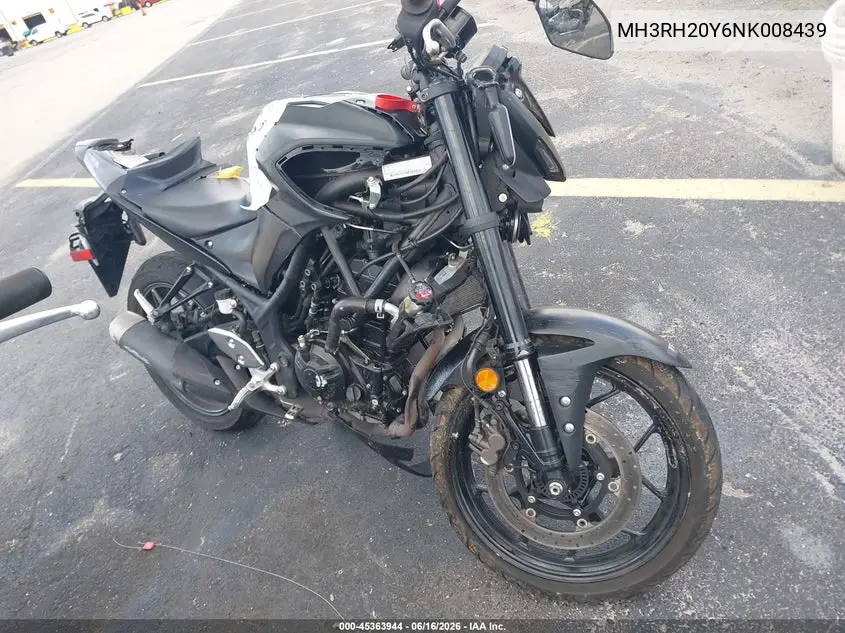 2022 Yamaha Mt-03 VIN: MH3RH20Y6NK008439 Lot: 45363944