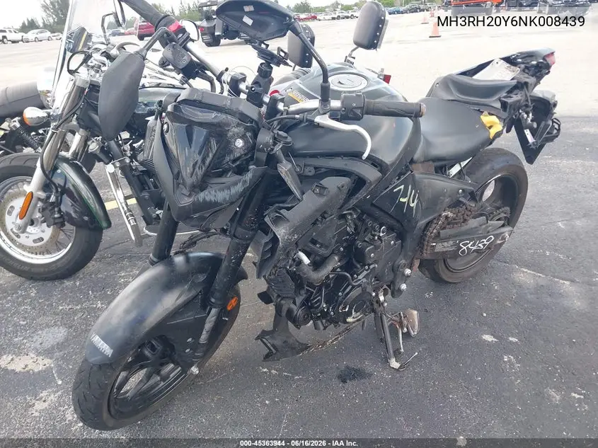 2022 Yamaha Mt-03 VIN: MH3RH20Y6NK008439 Lot: 45363944