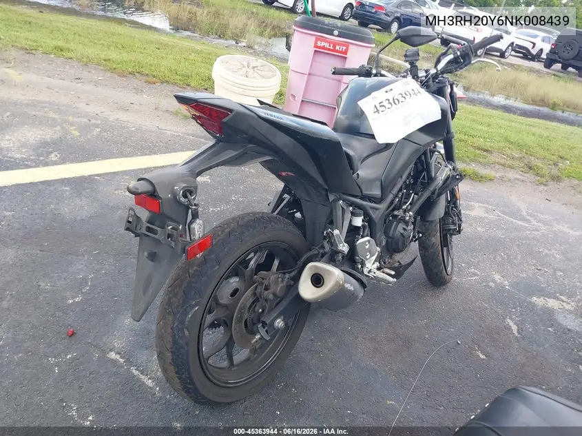 2022 Yamaha Mt-03 VIN: MH3RH20Y6NK008439 Lot: 45363944