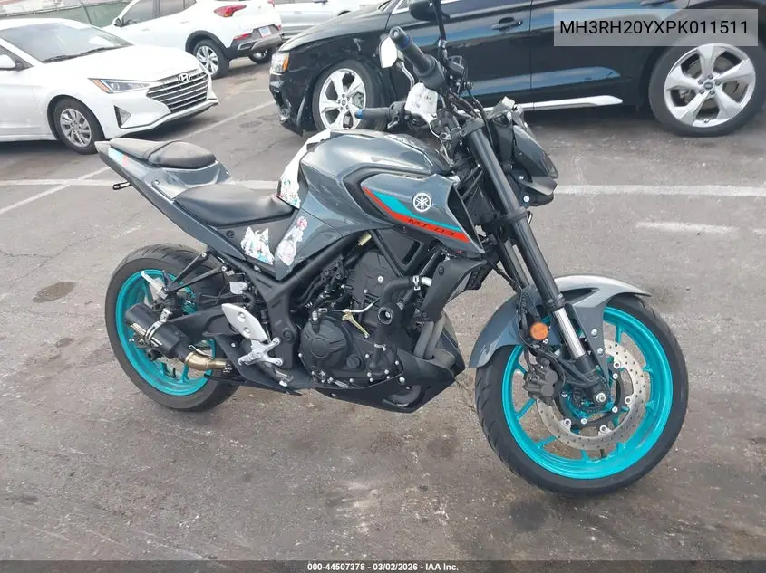 2023 Yamaha Mt-03 VIN: MH3RH20YXPK011511 Lot: 44507378