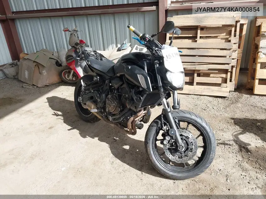 2019 Yamaha Mt07 C VIN: JYARM27Y4KA000854 Lot: 45139859