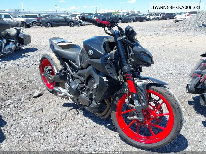 2019 Yamaha Mt09 VIN: JYARN53EXKA006331 Lot: 45257613