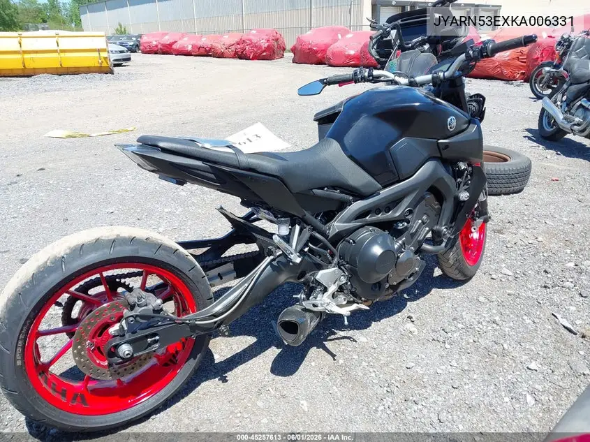 2019 Yamaha Mt09 VIN: JYARN53EXKA006331 Lot: 45257613