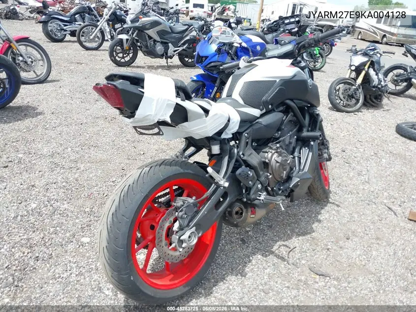2019 Yamaha Mt07 VIN: JYARM27E9KA004128 Lot: 45283725