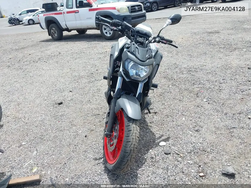 2019 Yamaha Mt07 VIN: JYARM27E9KA004128 Lot: 45283725