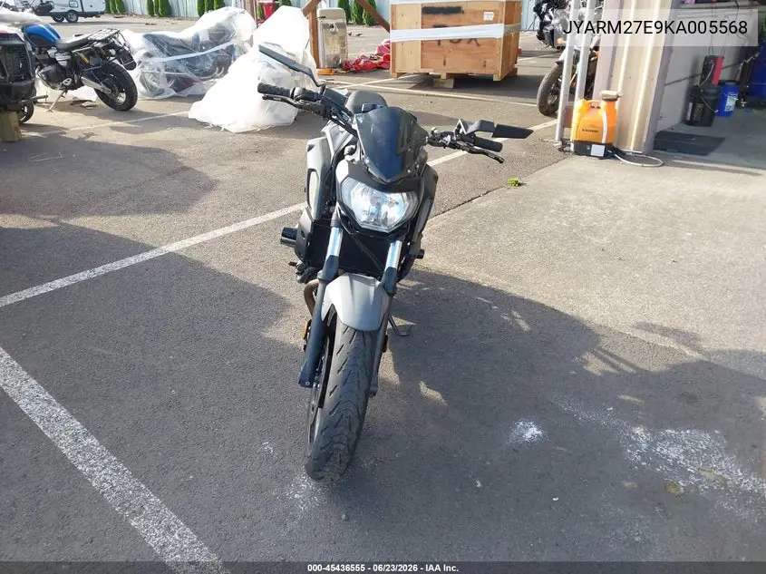 2019 Yamaha Mt07 VIN: JYARM27E9KA005568 Lot: 45436555