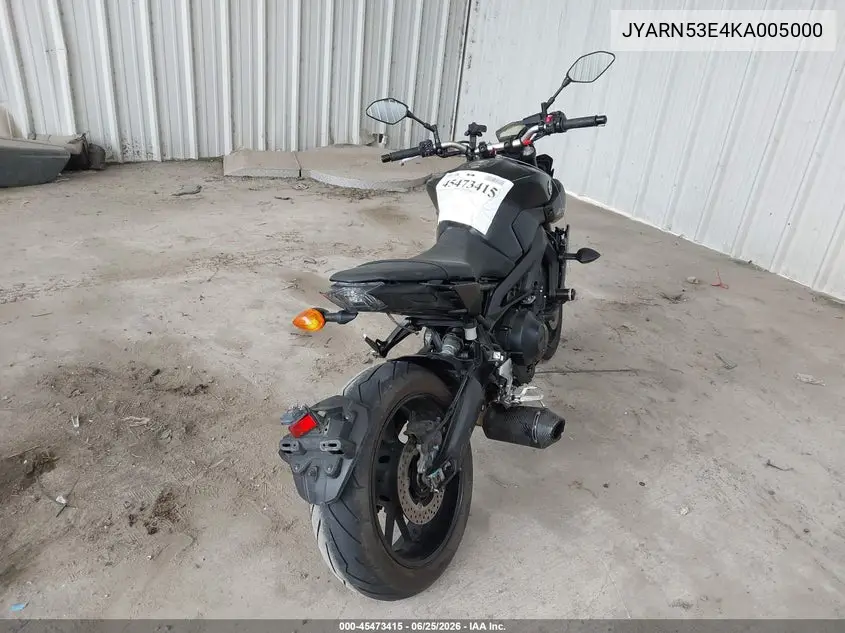 2019 Yamaha Mt09 VIN: JYARN53E4KA005000 Lot: 45473415