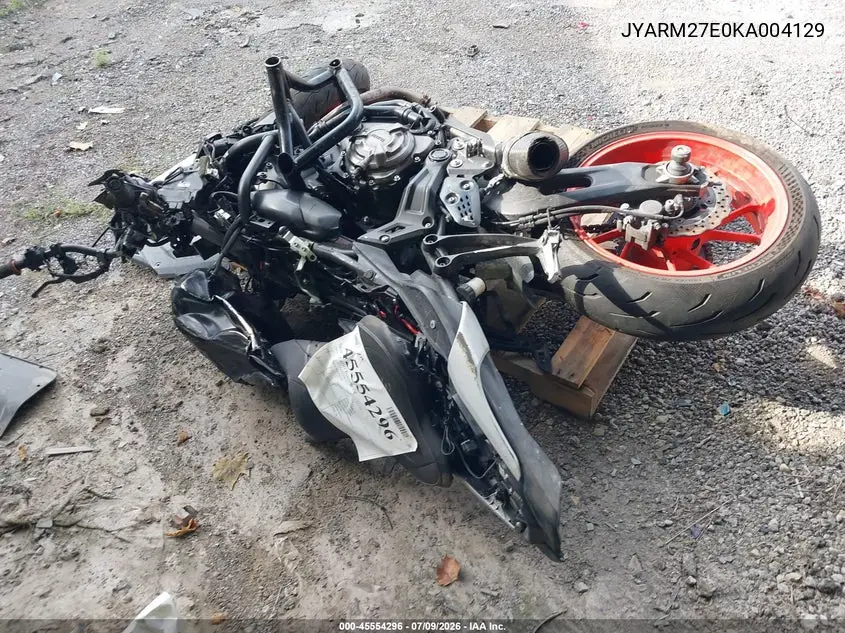 2019 Yamaha Mt07 VIN: JYARM27E0KA004129 Lot: 45554296