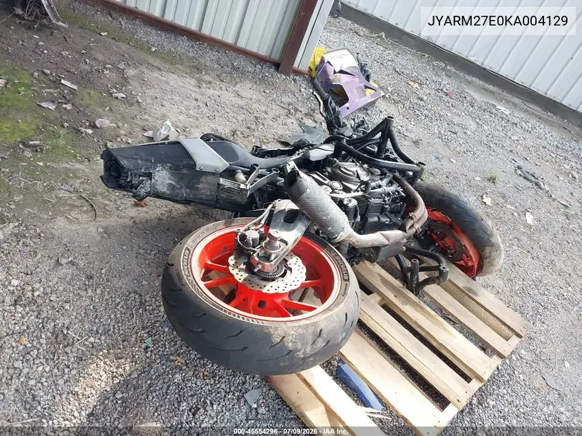 2019 Yamaha Mt07 VIN: JYARM27E0KA004129 Lot: 45554296