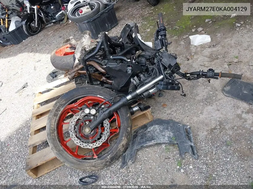 2019 Yamaha Mt07 VIN: JYARM27E0KA004129 Lot: 45554296