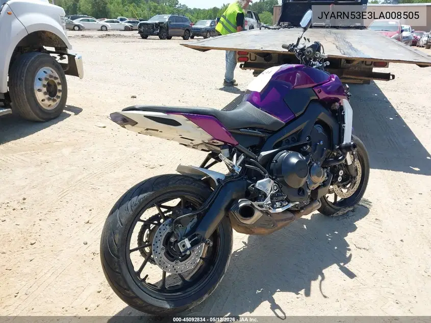 2020 Yamaha Mt09 VIN: JYARN53E3LA008505 Lot: 45092834