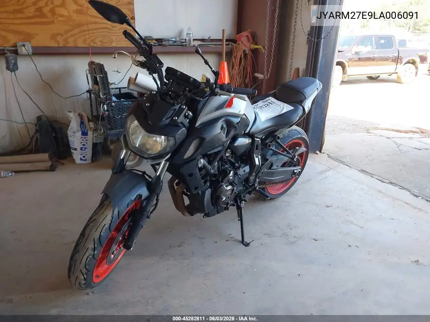 2020 Yamaha Mt07 VIN: JYARM27E9LA006091 Lot: 45282811