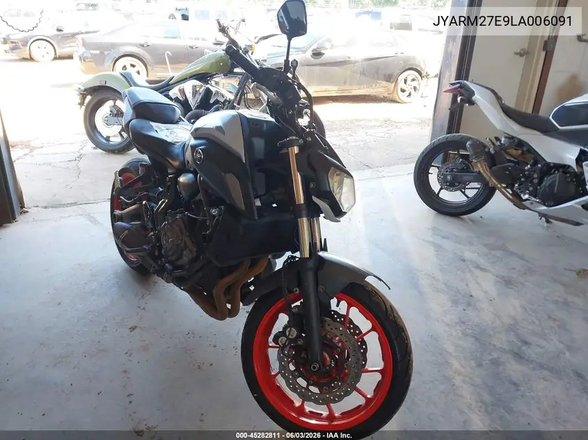 2020 Yamaha Mt07 VIN: JYARM27E9LA006091 Lot: 45282811