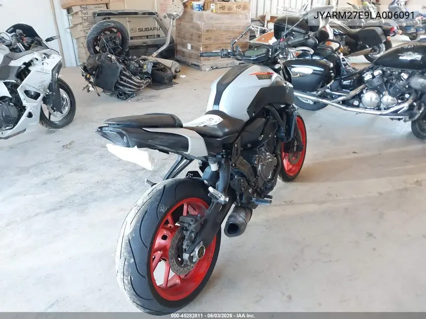 2020 Yamaha Mt07 VIN: JYARM27E9LA006091 Lot: 45282811