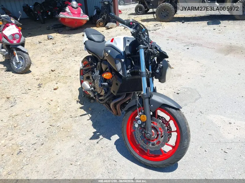 2020 Yamaha Mt07 VIN: JYARM27E3LA005972 Lot: 45301259