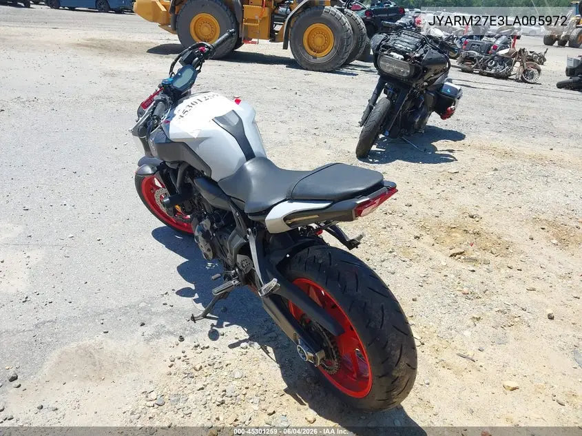 2020 Yamaha Mt07 VIN: JYARM27E3LA005972 Lot: 45301259