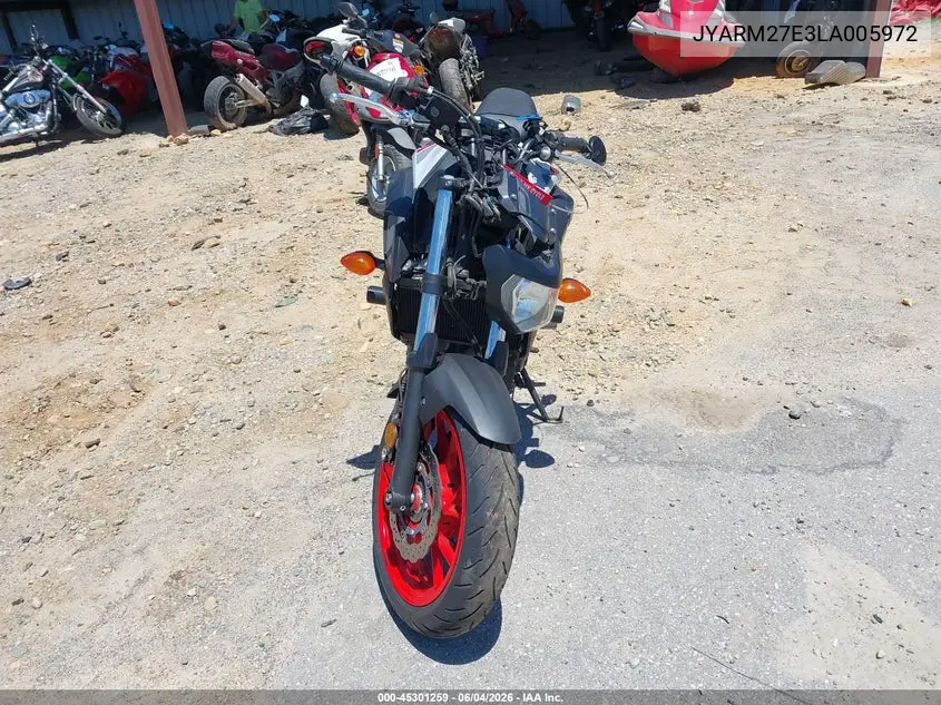 2020 Yamaha Mt07 VIN: JYARM27E3LA005972 Lot: 45301259