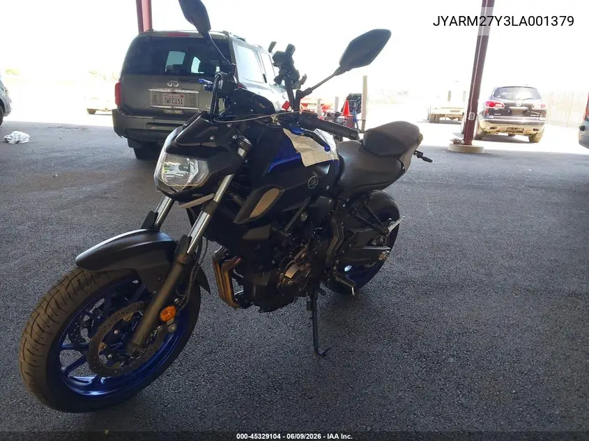 2020 Yamaha Mt07 C VIN: JYARM27Y3LA001379 Lot: 45329104
