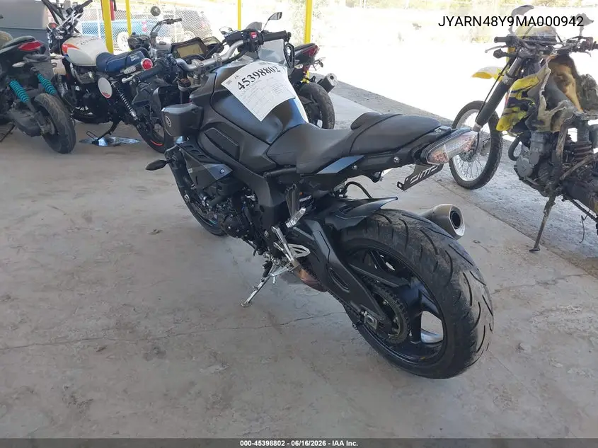 2021 Yamaha Mtn1000 C VIN: JYARN48Y9MA000942 Lot: 45398802