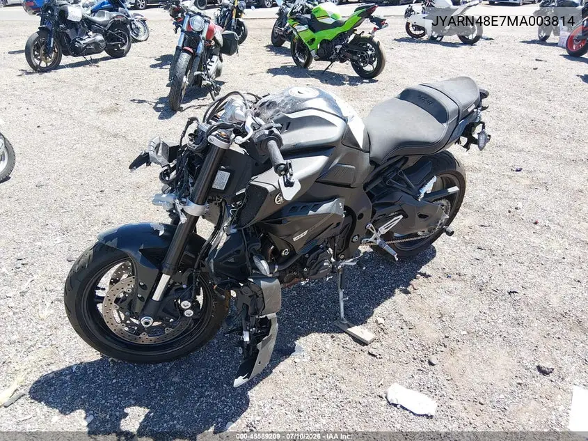 2021 Yamaha Mtn1000 VIN: JYARN48E7MA003814 Lot: 45589209