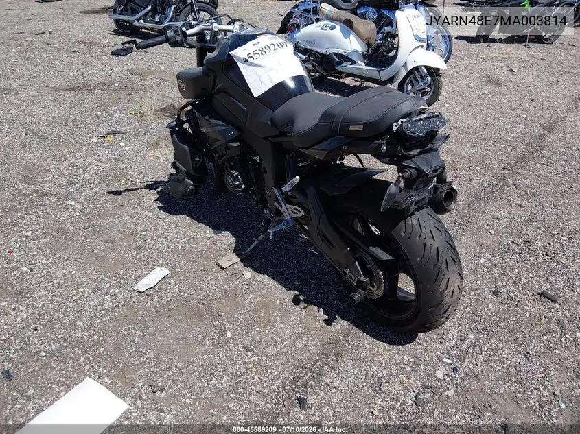2021 Yamaha Mtn1000 VIN: JYARN48E7MA003814 Lot: 45589209