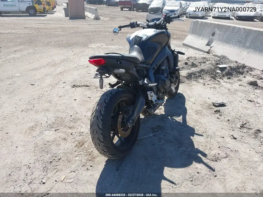 2022 Yamaha Mt09 C VIN: JYARN71Y2NA000729 Lot: 44496328
