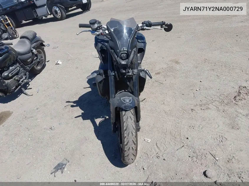 2022 Yamaha Mt09 C VIN: JYARN71Y2NA000729 Lot: 44496328
