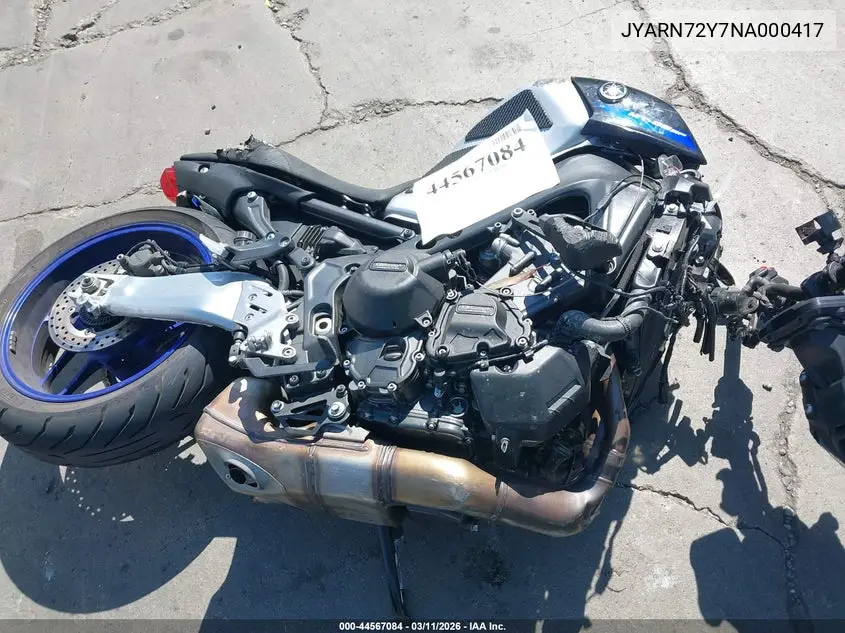 2022 Yamaha Mt09 Dc VIN: JYARN72Y7NA000417 Lot: 44567084