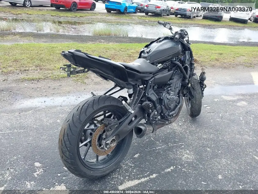 2022 Yamaha Mt07 VIN: JYARM32E9NA003370 Lot: 45025614