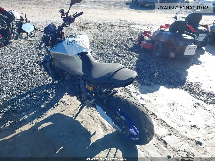 2022 Yamaha Mt09 D VIN: JYARN72E1NA001049 Lot: 45026190