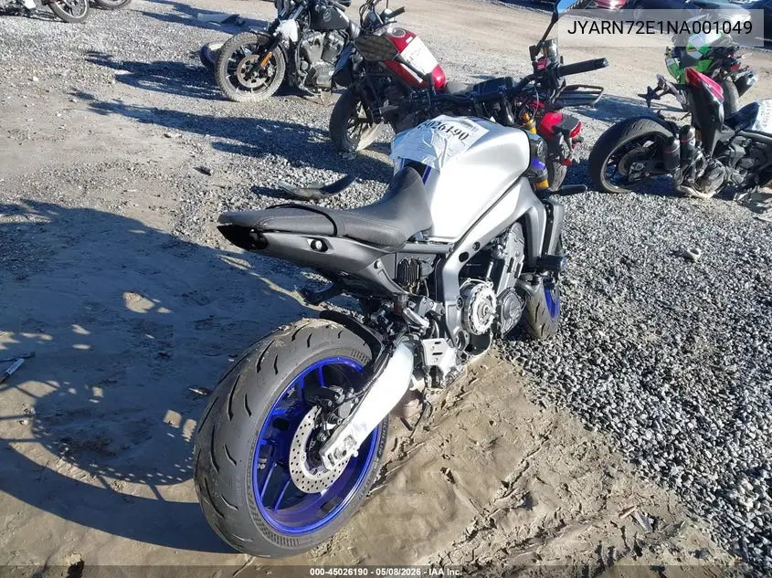 2022 Yamaha Mt09 D VIN: JYARN72E1NA001049 Lot: 45026190