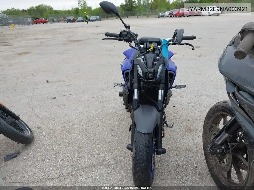 2022 Yamaha Mt07 VIN: JYARM32E9NA003921 Lot: 45183854
