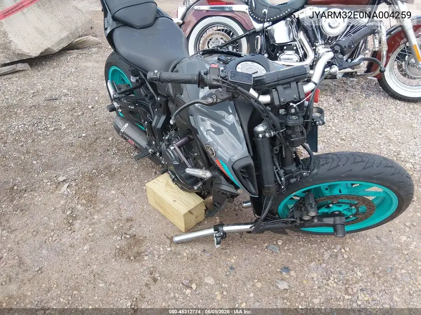 2022 Yamaha Mt07 VIN: JYARM32E0NA004259 Lot: 45312774