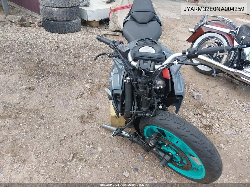 2022 Yamaha Mt07 VIN: JYARM32E0NA004259 Lot: 45312774