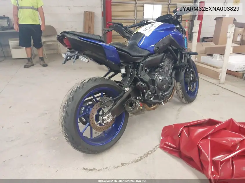 2022 Yamaha Mt07 VIN: JYARM32EXNA003829 Lot: 45405126