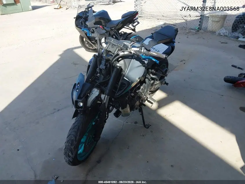 2022 Yamaha Mt07 VIN: JYARM32E8NA003568 Lot: 45461092