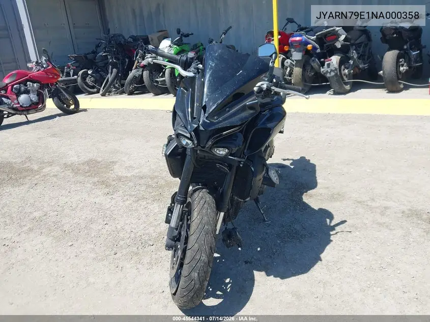 2022 Yamaha Mtn1000 VIN: JYARN79E1NA000358 Lot: 45671094