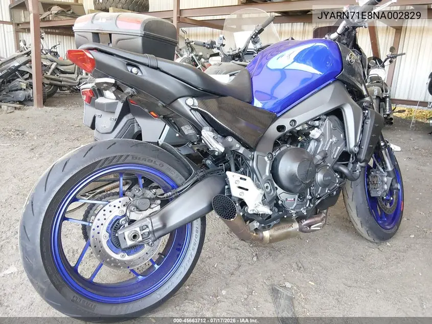 2022 Yamaha Mt09 VIN: JYARN71E8NA002829 Lot: 45663712