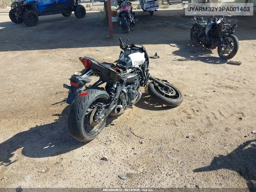 2023 Yamaha Mt07 C VIN: JYARM32Y3PA001403 Lot: 45409915