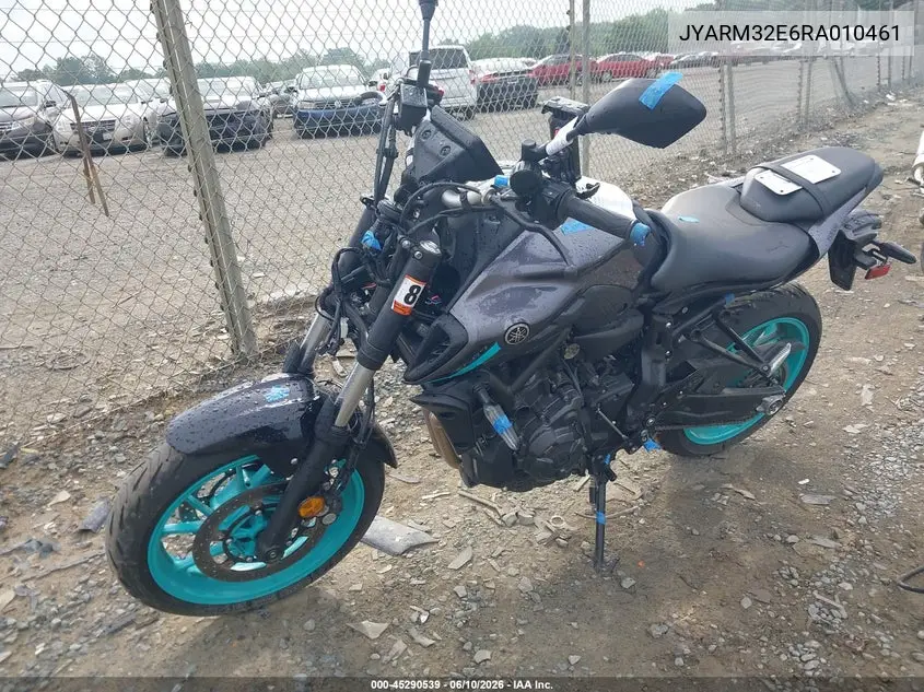 2024 Yamaha Mt07 VIN: JYARM32E6RA010461 Lot: 45290539