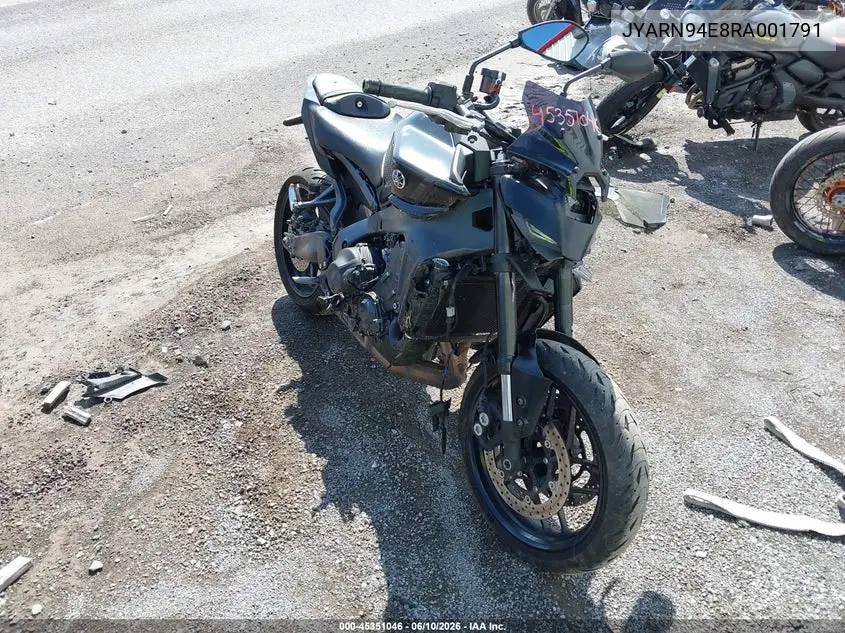 2024 Yamaha Mt09 VIN: JYARN94E8RA001791 Lot: 45351046