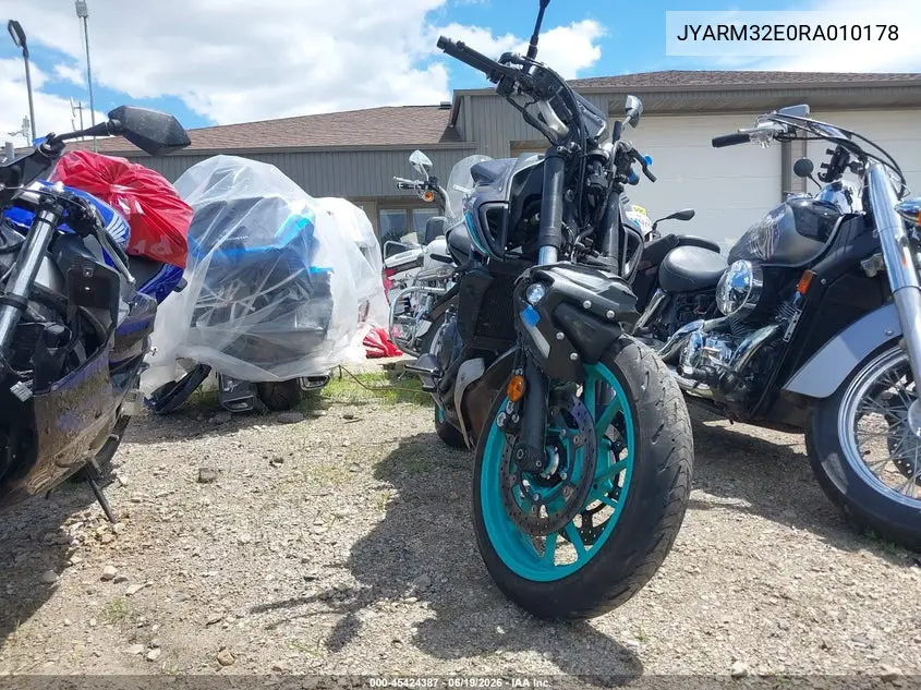 2024 Yamaha Mt07 VIN: JYARM32E0RA010178 Lot: 45424387