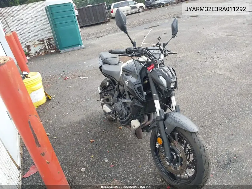 2024 Yamaha Mt07 VIN: JYARM32E3RA011292 Lot: 45482205