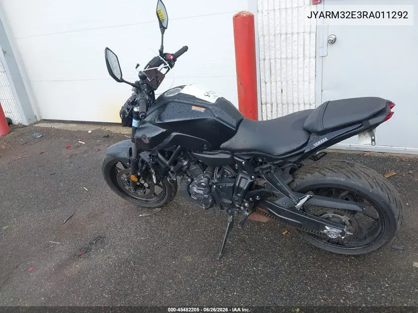2024 Yamaha Mt07 VIN: JYARM32E3RA011292 Lot: 45482205