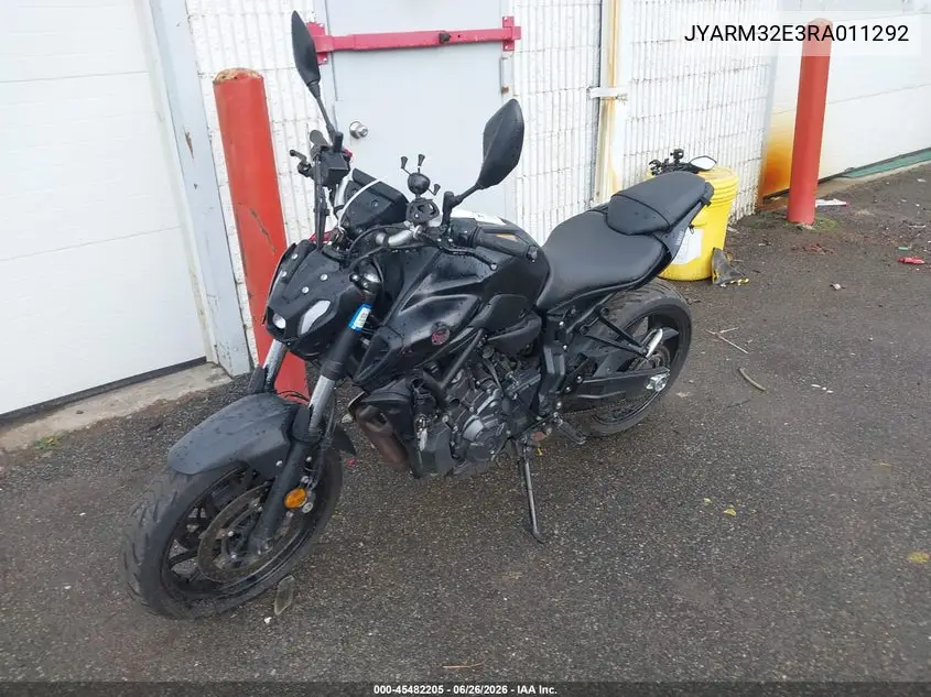 2024 Yamaha Mt07 VIN: JYARM32E3RA011292 Lot: 45482205