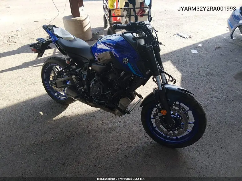 2024 Yamaha Mt07 C VIN: JYARM32Y2RA001993 Lot: 45500881