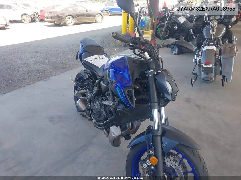 2024 Yamaha Mt07 VIN: JYARM32EXRA008955 Lot: 45590420