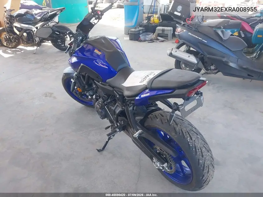 2024 Yamaha Mt07 VIN: JYARM32EXRA008955 Lot: 45590420