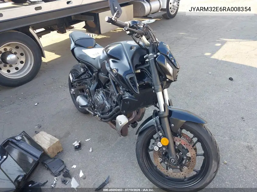 2024 Yamaha Mt07 VIN: JYARM32E6RA008354 Lot: 45592453